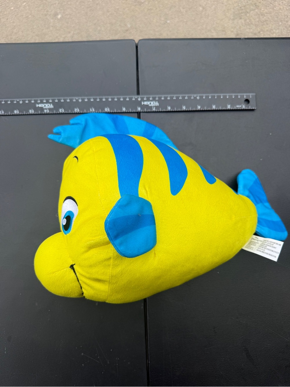 Disney The Little Mermaid Just Play Flounder Plush Stuffed Toy Stitched Eyes 14"